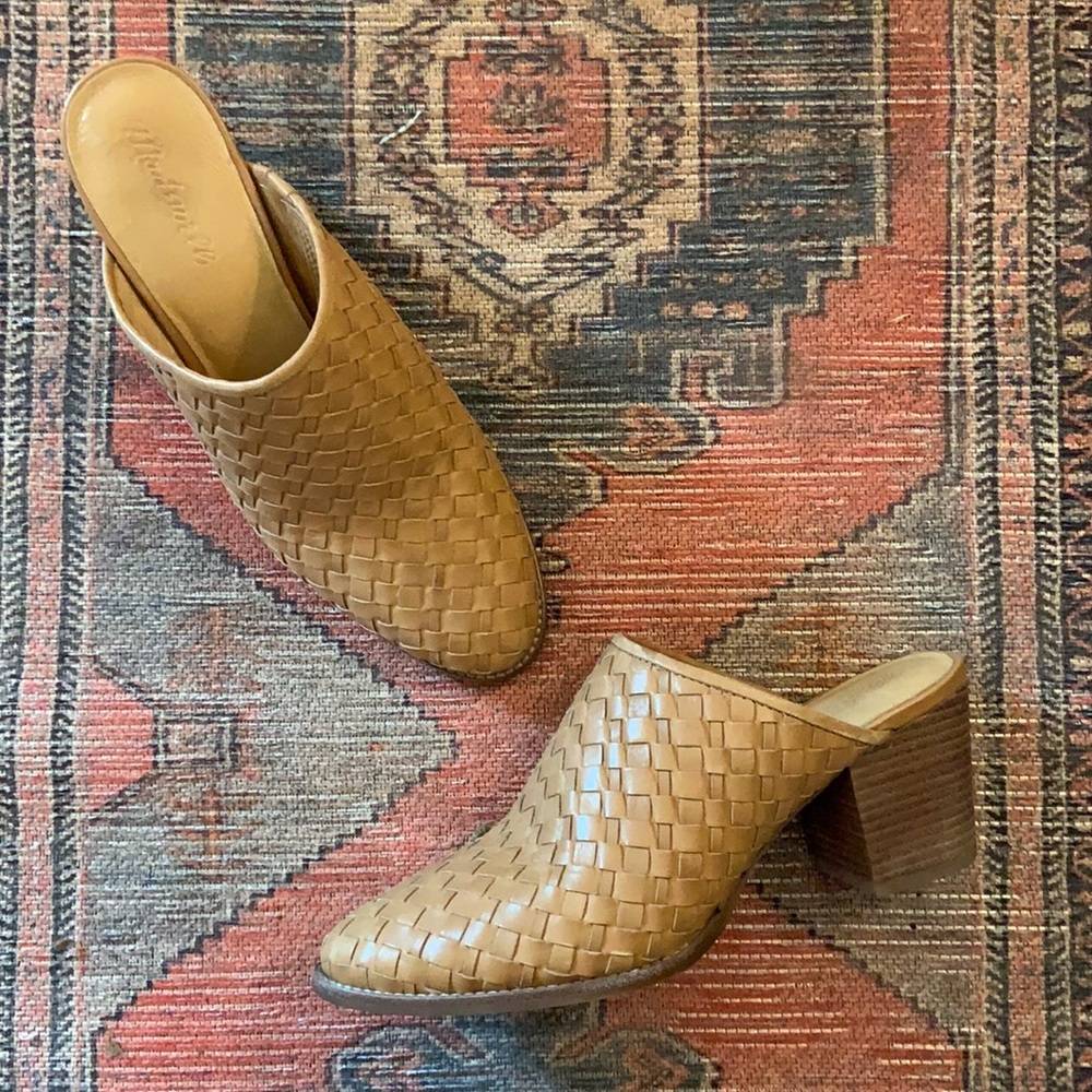 Madewell The Harper Mule in Woven Leather sz. 8.5
